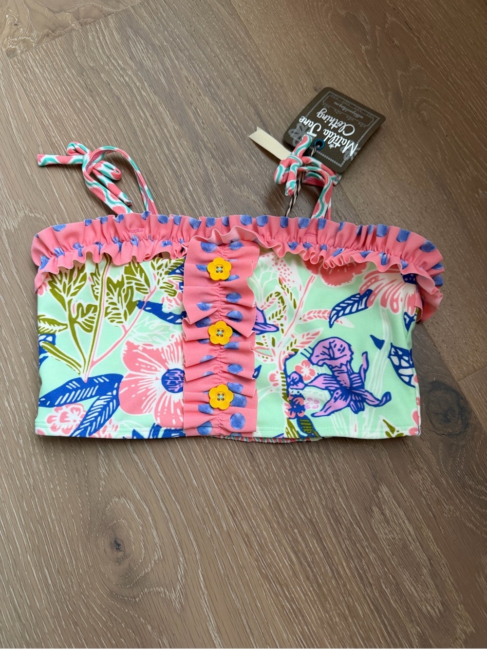 NEW, Matilda Jane Girls' Under the Palms Ruffle Bandeau Top